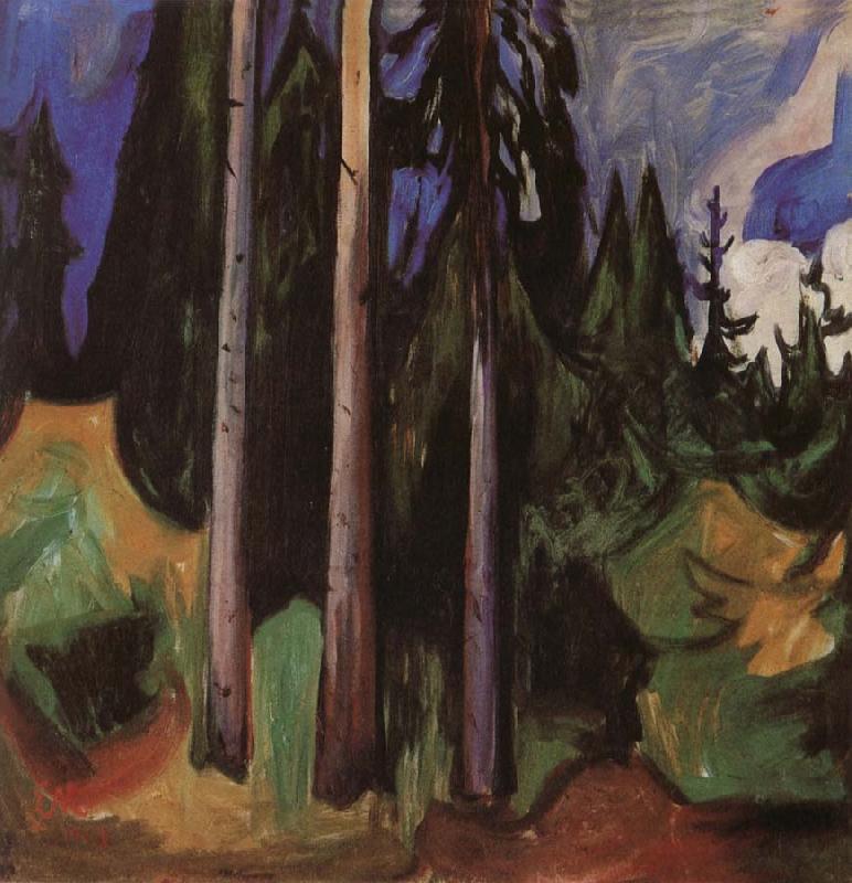 Edvard Munch Forest oil painting image